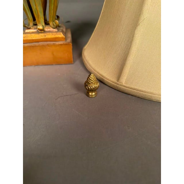 Early 20th Century Early 20th Century French Pineapple Motif Table Lamp in Wood, Brass & Steel, Circa 1920 For Sale - Image 5 of 11