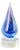 Murano Drop-Shaped Sculpture in Clear and Blue-Violet Art Glass, 1970s For Sale