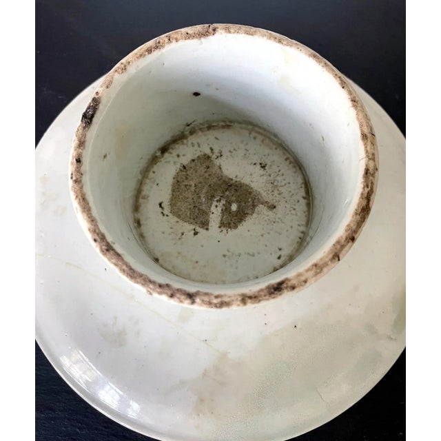 White Korean Ceramic Ritual Offering Vessel with Joseon Dynasty Inscription For Sale - Image 8 of 12