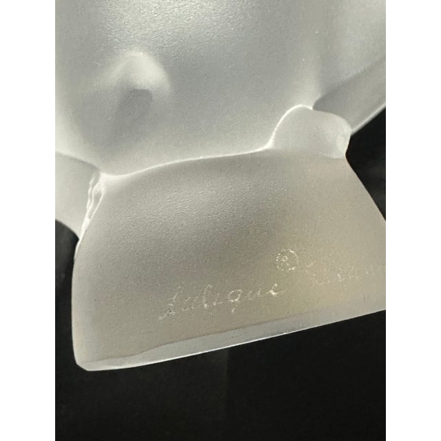 Art Deco Lalique Frosted Crystal Sparrows “Moineau” | Pair Signed Lalique France | 1990s For Sale - Image 3 of 14
