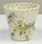Vintage Belleek Ireland porcelain delicate yellow floral basketweave motif spill vase. Made in Ireland. Marked to...