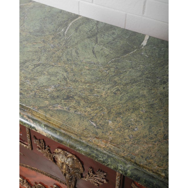 19th Century French Empire Sideboard With Gilt Bronze Mounts & Green Marble Top For Sale - Image 4 of 8