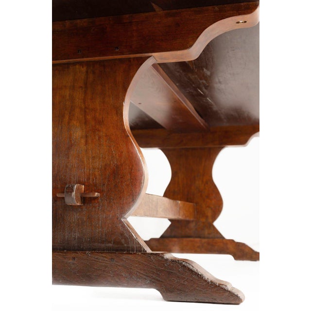 Wine 959 Large Solid Cherry Custom Built Dining Table and Two Benches For Sale - Image 8 of 17