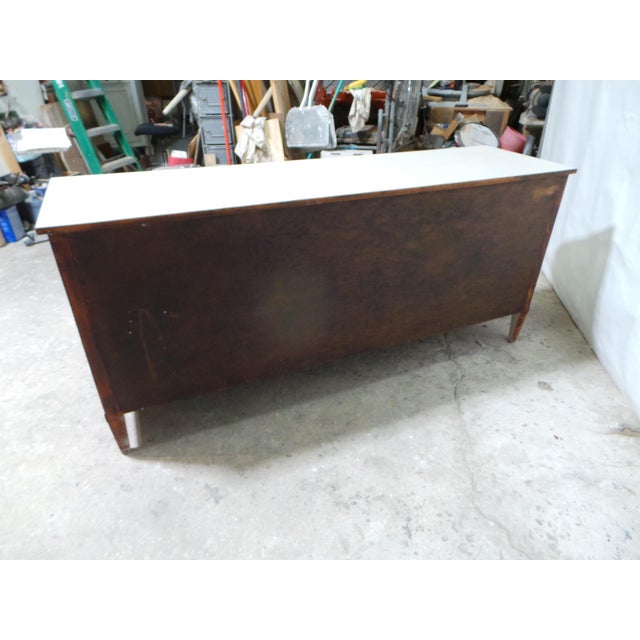 Antique White Gustavian Style 9 Drawer Dresser For Sale - Image 8 of 10