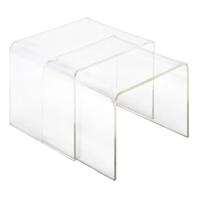Mid-Century Lucite Waterfall Tables For Sale
