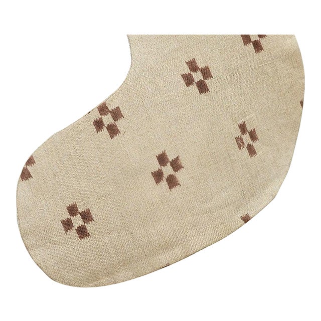 Stocking Handmade Block Print Fabric– Barfi Design, Linen Blend For Sale - Image 4 of 4