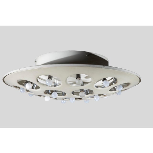 Large Vintage Model CP3529 Chandelier in White Lacquered Aluminum from Stilnovo, Italy, 1960s For Sale - Image 9 of 10