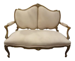 Late 19th Century Italian Louis XV Style Giltwood Loveseat