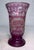 Purple Antique Handmade Engraved German Purple Cut to Clear Glass Vase Cup Chalice For Sale - Image 8 of 10