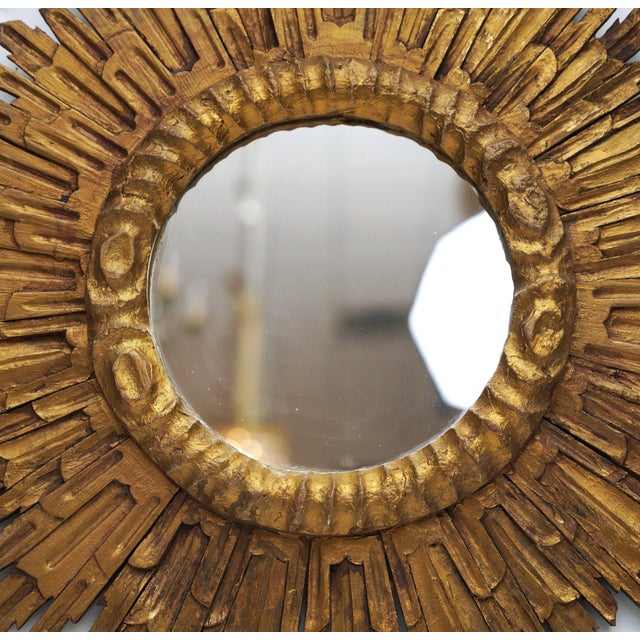 Large French Gilt Starburst or Sunburst Mirror (Diameter 27 1/2) For Sale - Image 12 of 12