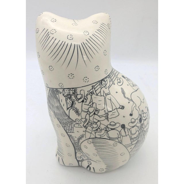 Bitossi Vintage Mexican Zihuatanejo Ceramic Cat Figurine For Sale - Image 4 of 11