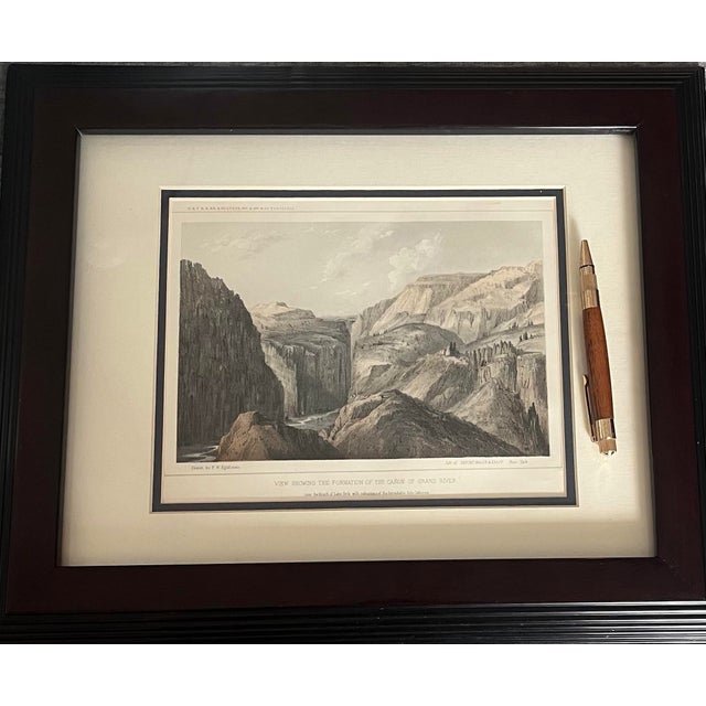 Printmaking Materials Mid 1800s Historic Lithograph “View Showing the Formation of the Canon of the Grand River” by Friedrich W Egloffstein For Sale - Image 7 of 8