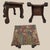 Jacobean 1940s Tapestry Footstool Jacobean Revival Wood Oak Ottoman Brass Tacks Dark Academia For Sale - Image 3 of 6
