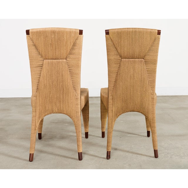 Set of Ten Bill Sofield McGuire Danish Cord Cocoon Dining Chairs For Sale - Image 15 of 18