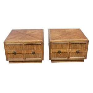 Pair of Plaudit by Drexel Two-Toned Wood Nightstands Side Tables