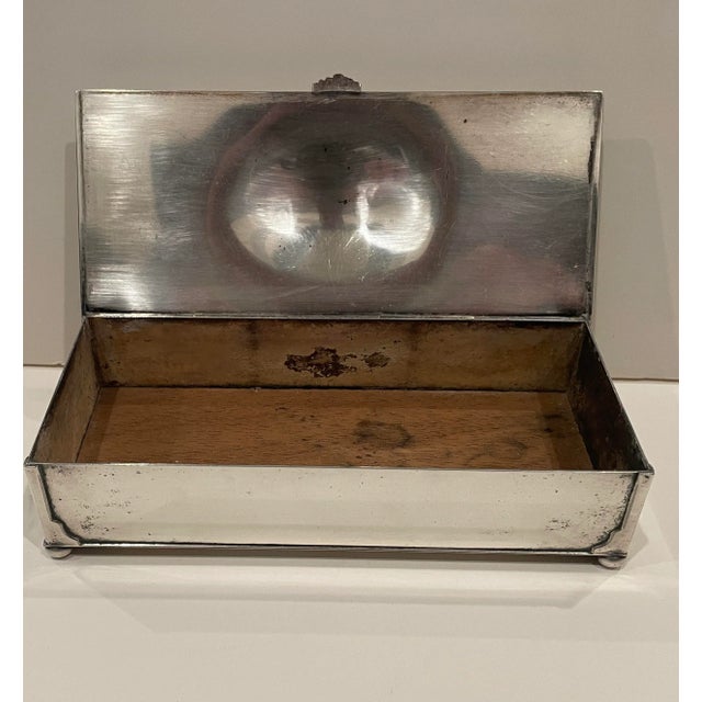 Metal Silverplate Tabletop Box For Sale - Image 7 of 9