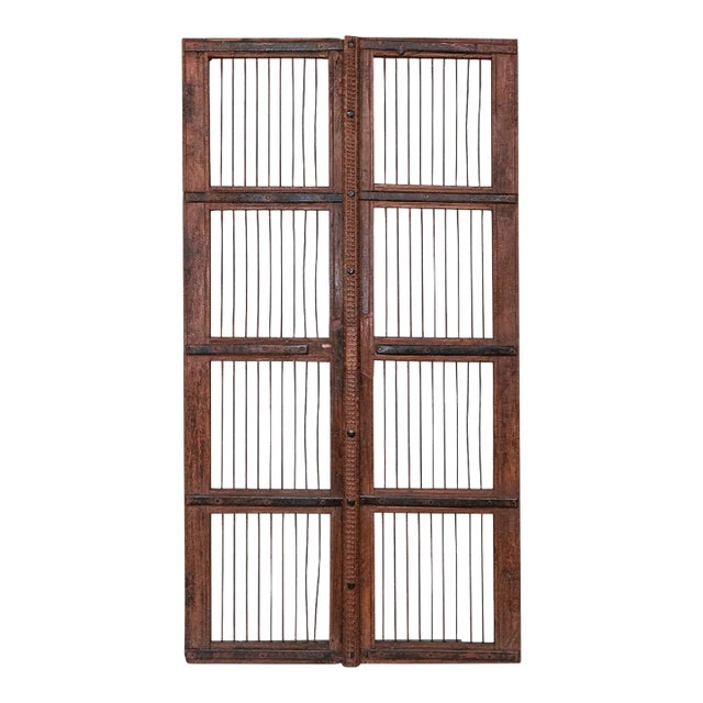 1950s Distressed Wall Art Hanging | Handmade Hand Carved Iron Barn Wall Art | Farmhouse Style 65 Inch Tall Panel | Rustic Unique Mancave Decor For Sale