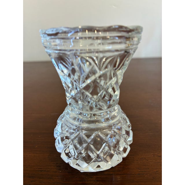 Mid-Century Modern Vintage Pressed Glass Etched Toothpick Holder For Sale - Image 3 of 7