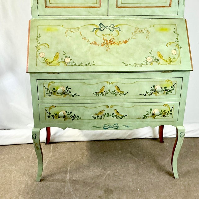 Early 20th Century Swedish Gustavian HandPainted Secretary Desk & Storage Cabinet. For Sale - Image 4 of 18