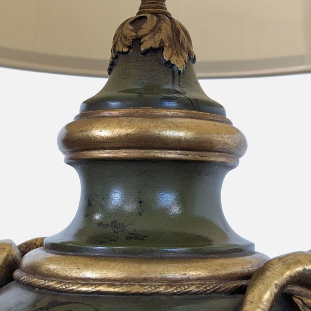 2000 - 2009 Neoclassical Ram’s Head Urn Table Lamp For Sale - Image 5 of 9