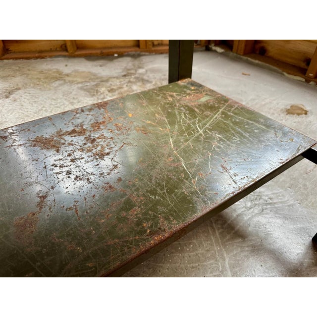 Army Green Remington Rand/Kardex Industrial Steel Work Table, C. 1930 For Sale - Image 8 of 14