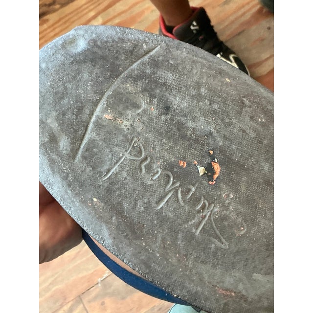 Vintage Boho Studio Pottery Oval Bowl For Sale - Image 4 of 9