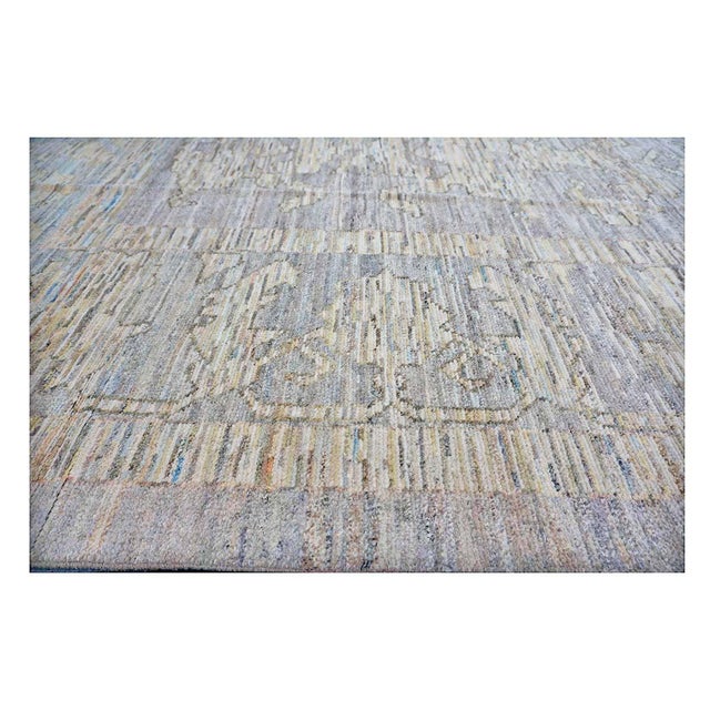 Slate Gray 21st Century Turkish Oushak Wool 13x19 Slate Blue & Grey Handmade Oversized Area Rug #1144105 For Sale - Image 8 of 11