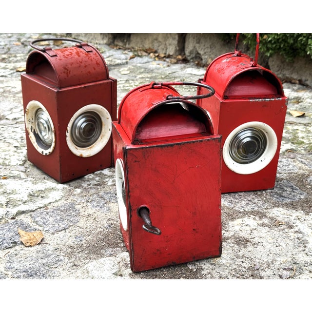 Vintage Railway Signal Lanterns, Austria, 1930s, Set of 3 For Sale - Image 10 of 17