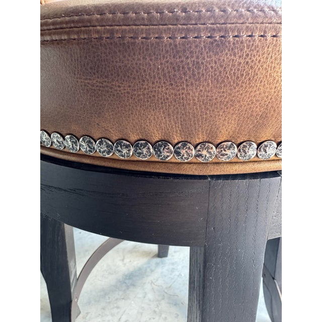 Brown Lee Industries Leather Swivel Counter Stools L5983-51sw- Set of 4 For Sale - Image 8 of 9