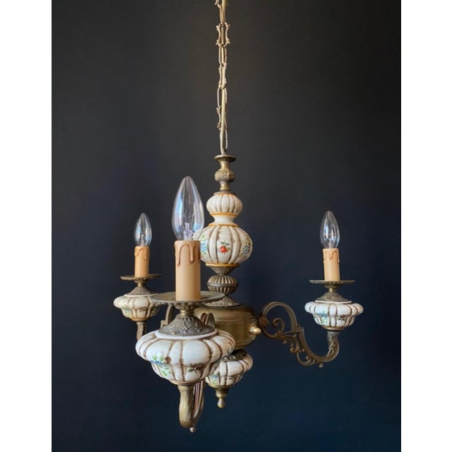 1960s Vintage Ceramic Chandelier, 1960s For Sale - Image 5 of 13