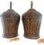 Shabby Chic Pair of Vintage Oversized Colossal Ginger Jar Shape Basket Weave Rattan and Wicker Table Lamps With Wood Base For Sale - Image 3 of 11