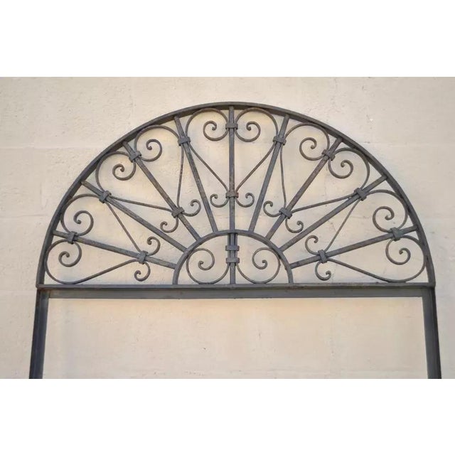 Vintage Wrought Iron Arch Top 8' Full Length Floor Mirror Frame Garden Element (C). Item features a handmade frame with...