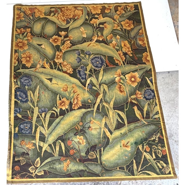 Arts & Crafts/ William Morris Style Verdure Tapestry Birds, Butterflies Foliage For Sale - Image 12 of 16