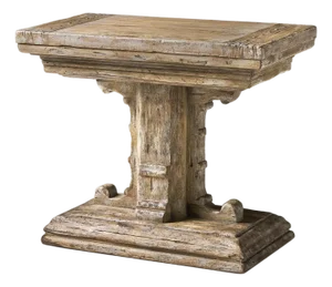 Rustic Farmhouse Trestle Wood Side Table