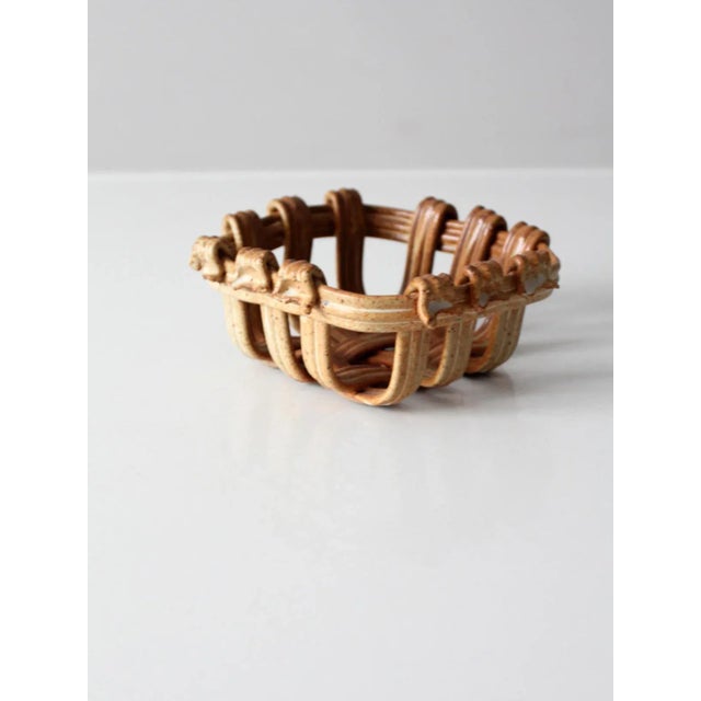 Vintage Studio Pottery Basket Bowl For Sale - Image 9 of 13