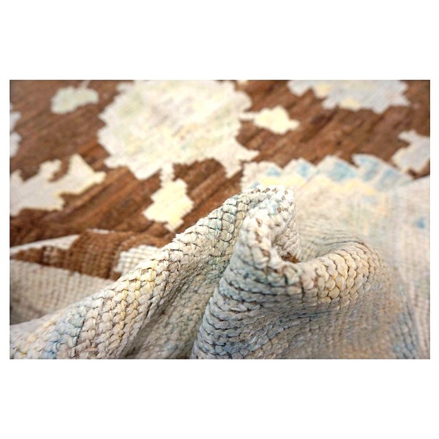 21st Century Turkish Oushak Wool 7x10 Ivory & Brown Handmade Area Rug #1144189 For Sale - Image 12 of 12