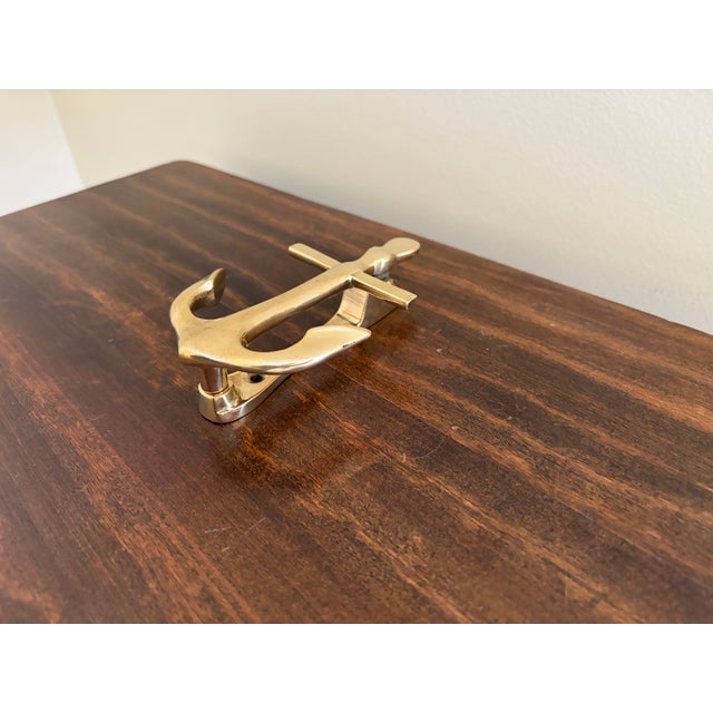 Traditional Late-20th Century Nautical Cast Brass Anchor Door Knocker For Sale - Image 3 of 8