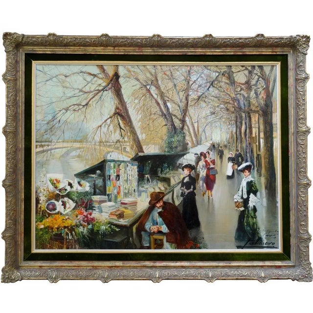 Book dealers. Oil on canvas, 88x115 cm size with frame 113x142 cm alfredo palmero de gregorio / maestro palmero / alfredo...