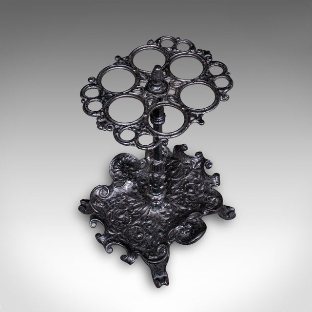Antique Reception Hall Umbrella Stand, English, Cast Iron, Stick Loop, Victorian For Sale - Image 6 of 10