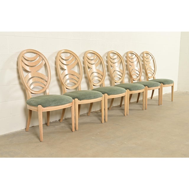 Henredon Modern Art Deco Carved Oak Dining Chairs, Set of Six For Sale - Image 15 of 15