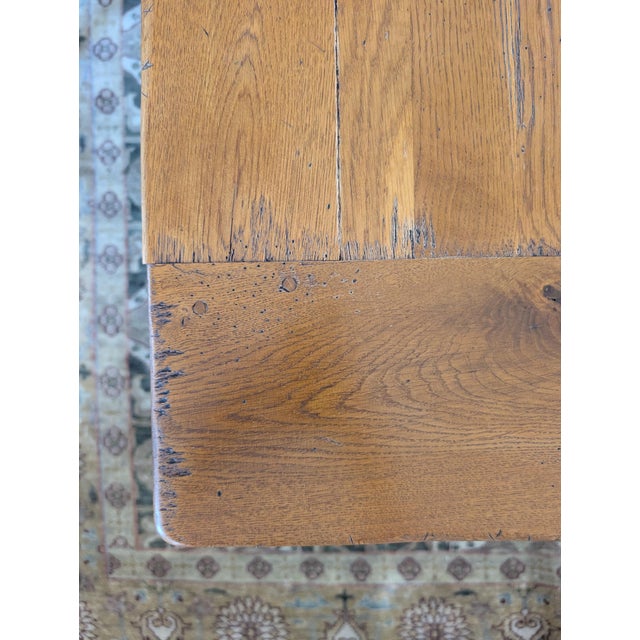 2000 - 2009 French Provincial Solid Oak Dining Table For Sale - Image 5 of 7