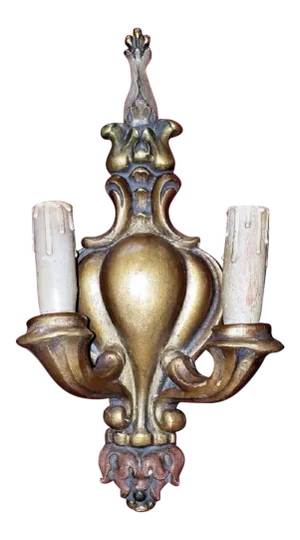 Early 20th Century Carved & Gilded Wall Light Sconce by Thorvald Strom