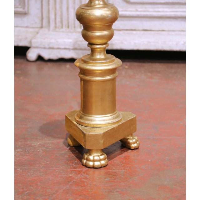 19th Century Italian Baroque Carved Giltwood Altar Candlestick For Sale - Image 4 of 8