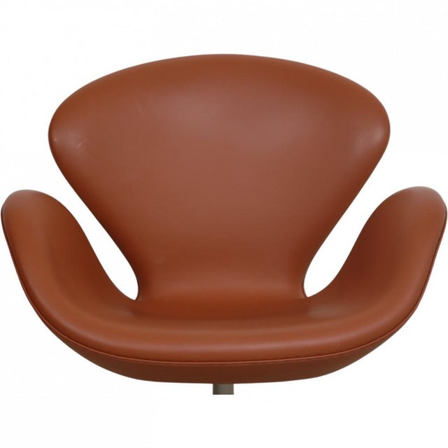 Animal Skin Swan Chair in Walnut and Leather by Arne Jacobsen, 2000s For Sale - Image 7 of 18