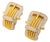 14K Two Tone Gold Estate Diamond Buckle French Clip Earrings For Sale