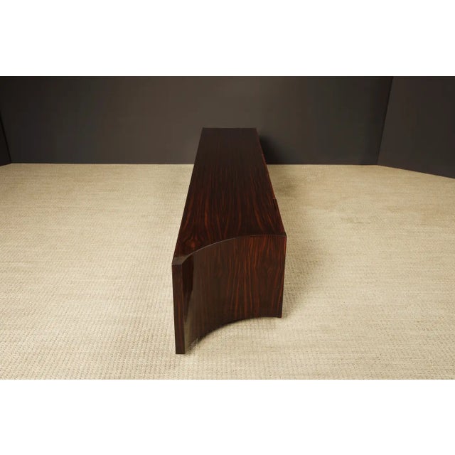 Metal Monumental Macassar and Brass Credenza by Leon Rosen for Johnny Carson, C 1970 For Sale - Image 7 of 18