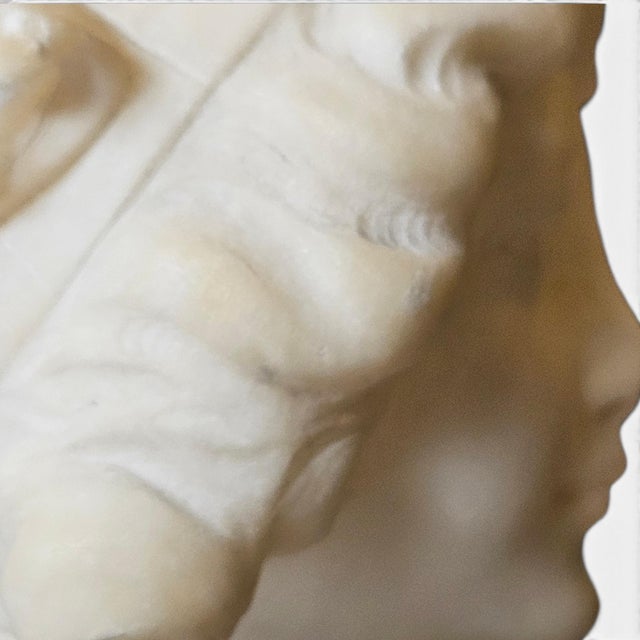 Antique Italian Polychrome Carved Alabaster Portrait Bust of a Lady For Sale In Dallas - Image 6 of 15