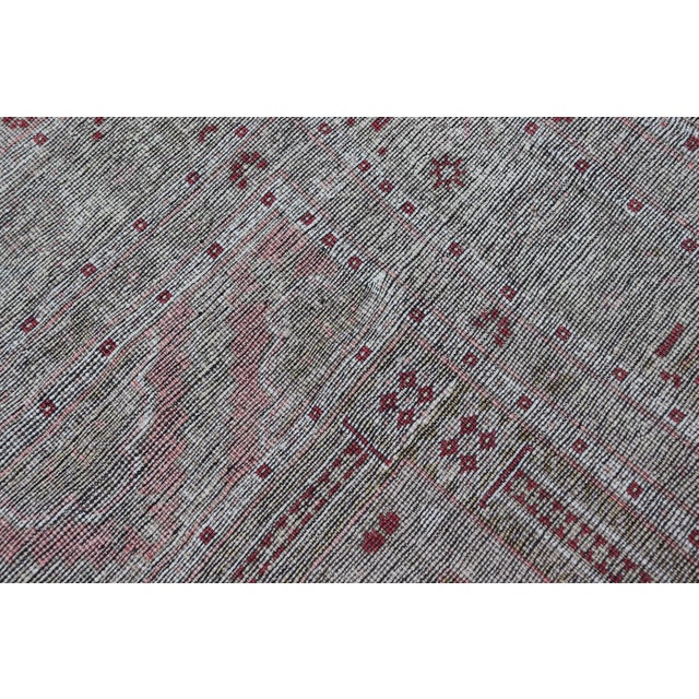 Turkish Vintage Oushak Rug With Geometric Design With a Soft Coral Color 7'8 X 13'5 For Sale - Image 12 of 12