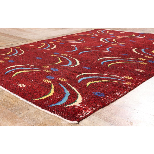 Red Zeki Muren Vintage Turkish Sivas Rug, 06'01 X 08'04 For Sale - Image 8 of 10
