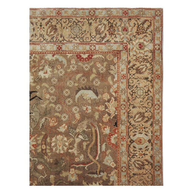 Galerie Shabab Collection Early 20th Century Handmade Persian Pictorial Tabriz Accent Rug For Sale - Image 4 of 10